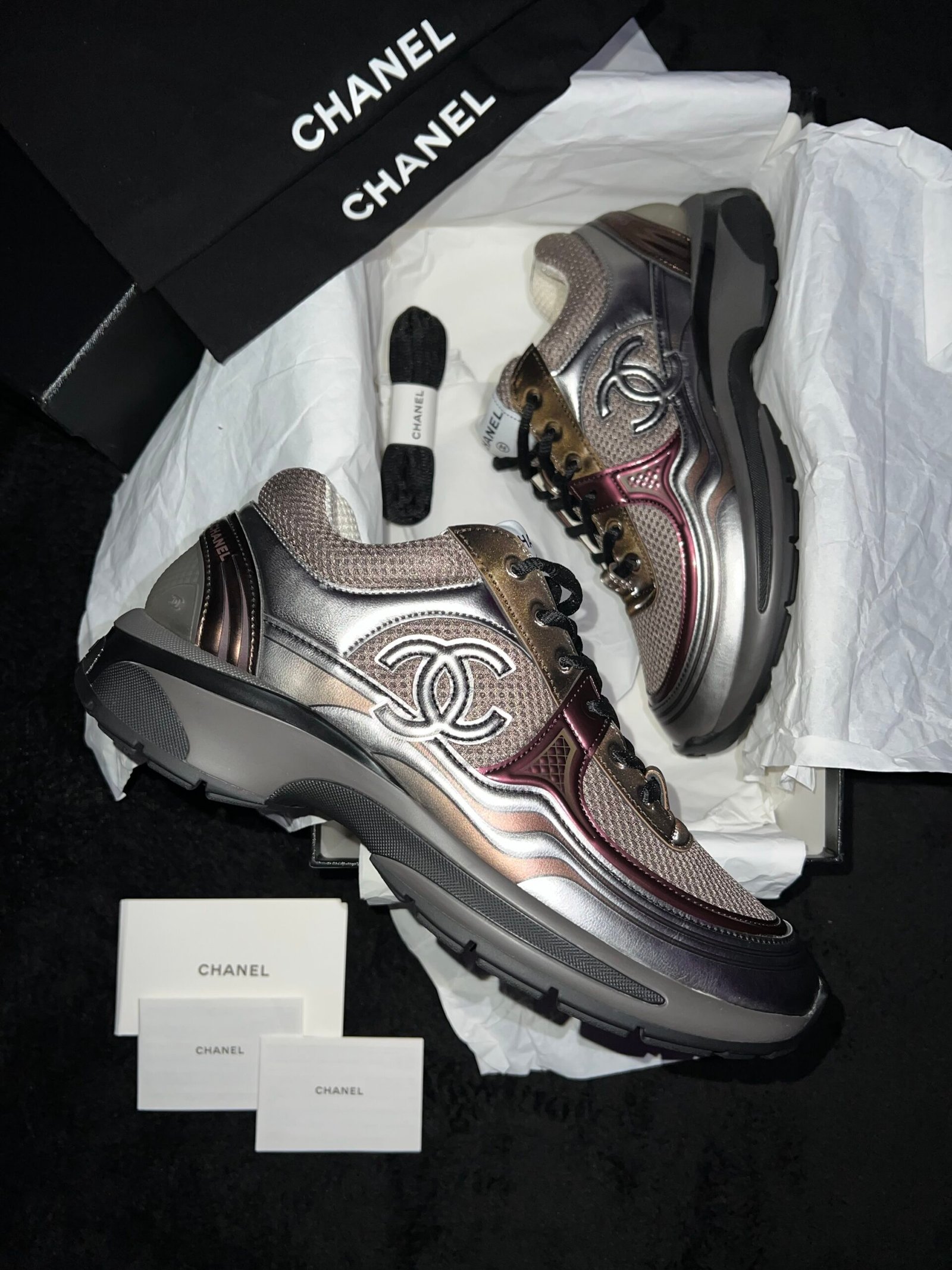 Chanel CC Laminated Trainer (US 7)