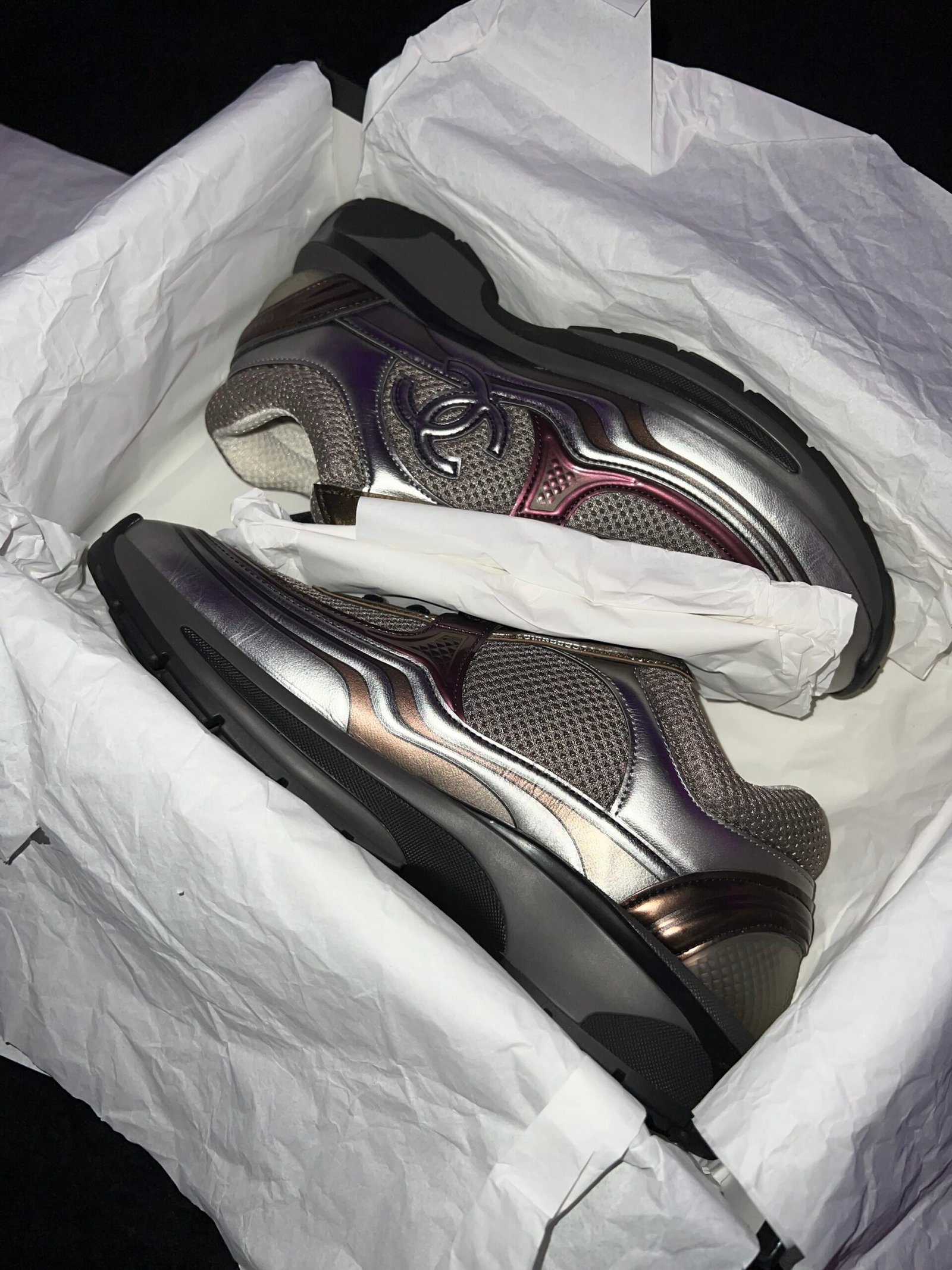 Chanel CC Laminated Trainer (US 7) - Image 2