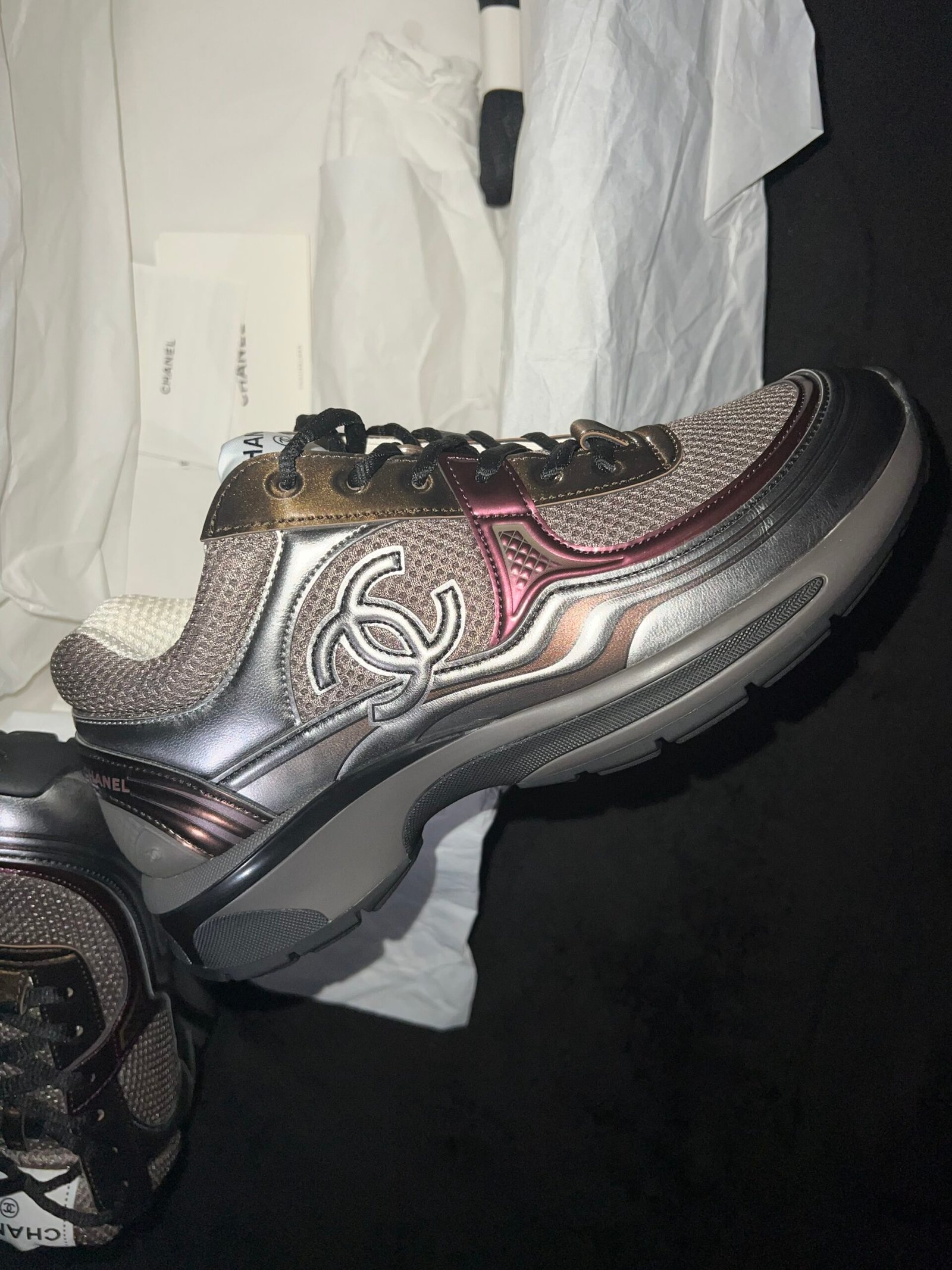 Chanel CC Laminated Trainer (US 7) - Image 10