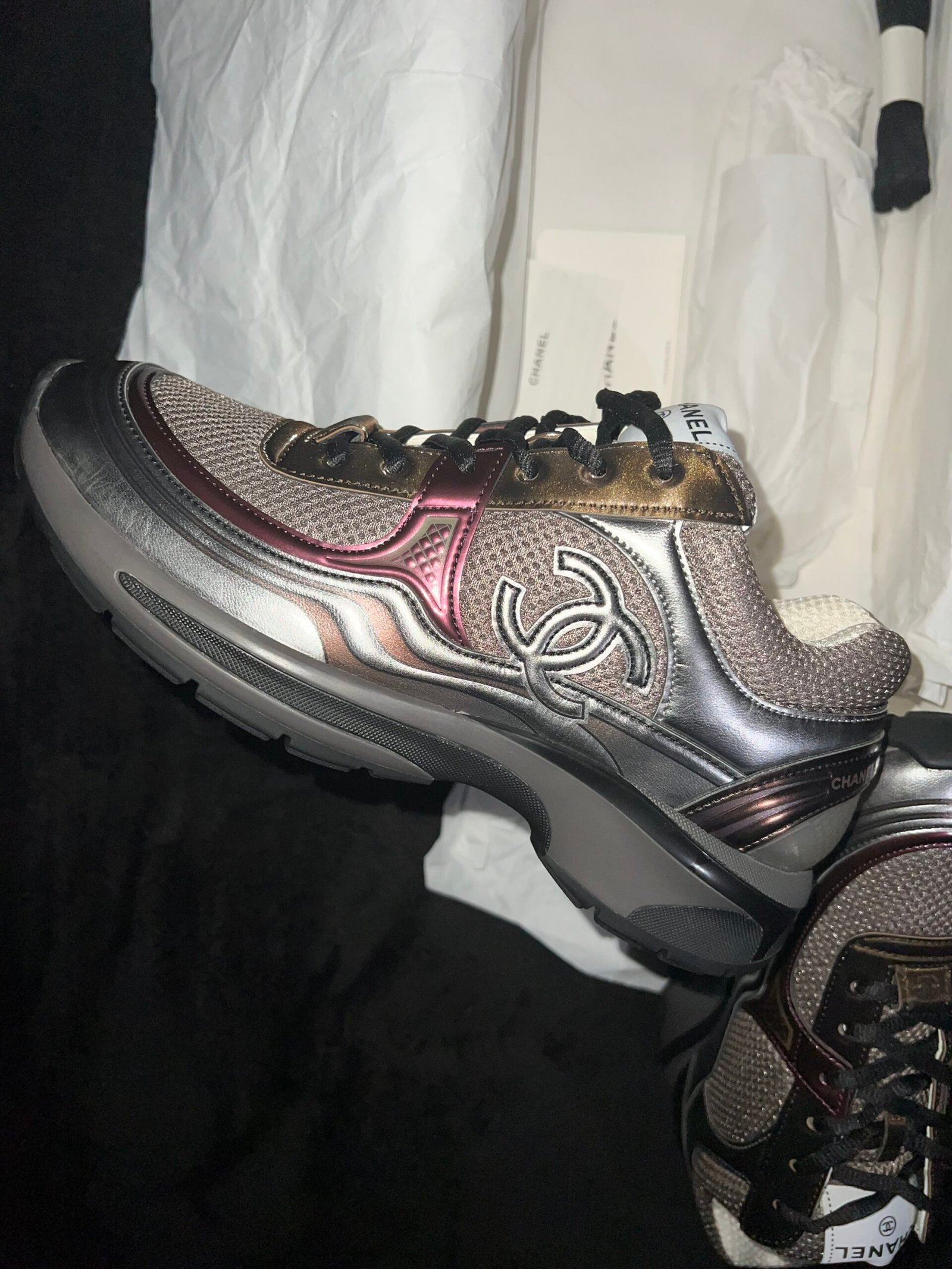 Chanel CC Laminated Trainer (US 7) - Image 11